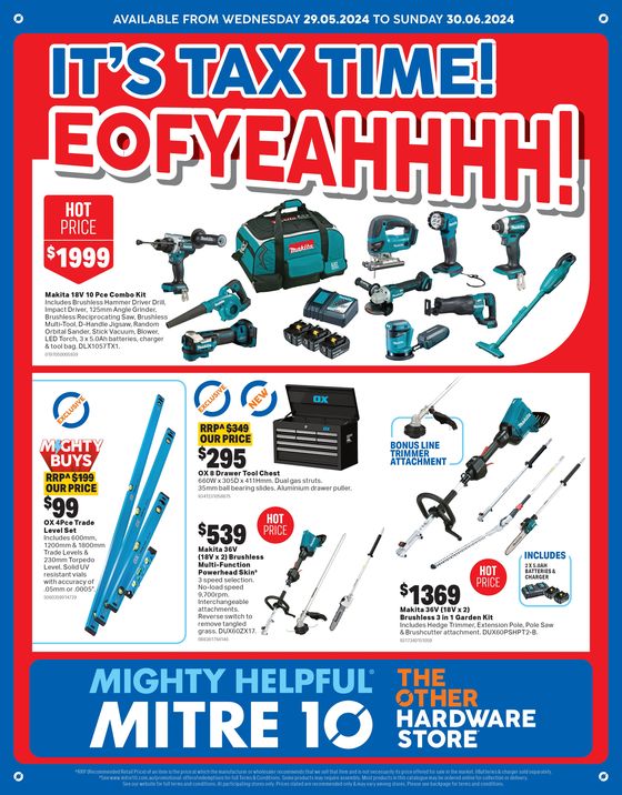 Mitre 10 catalogue in Alice Springs NT | It’s Tax Time! EOFYEAHHHH! | 29/05/2024 - 30/06/2024
