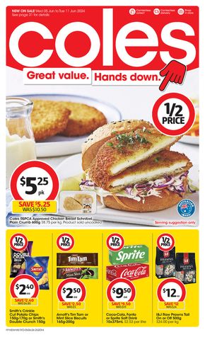 Coles catalogue in Tumbulgum NSW | Great Value. Hands Down. - 5th June | 05/06/2024 - 11/06/2024