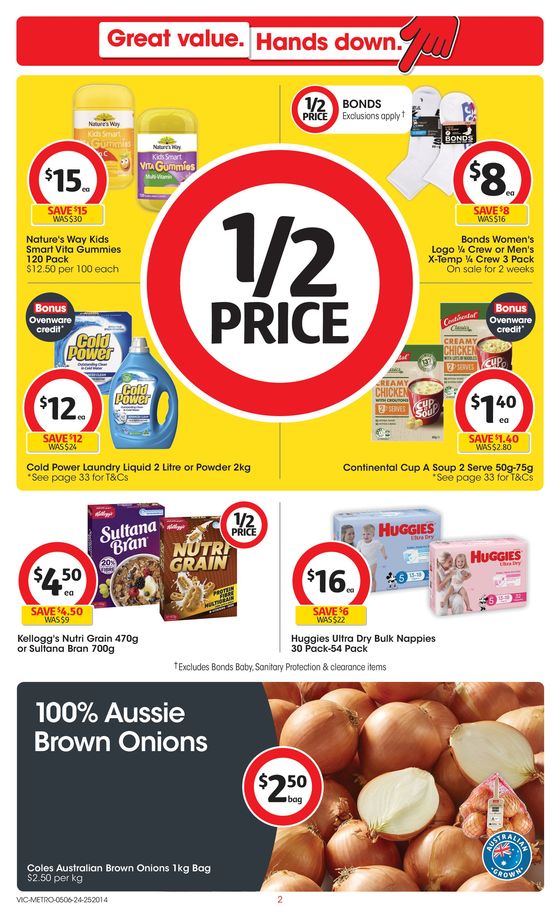 Coles catalogue in Moreland VIC | Great Value. Hands Down. - 5th June | 05/06/2024 - 11/06/2024