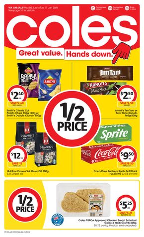 Groceries offers in Rottnest Island WA | Great Value. Hands Down. - 5th June in Coles | 05/06/2024 - 11/06/2024