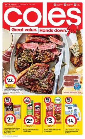 Coles catalogue in Oxley VIC | Great Value. Hands Down. - 12th June | 12/06/2024 - 18/06/2024
