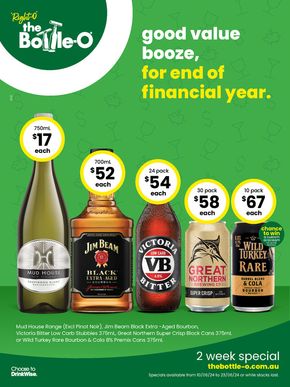 Groceries offers in Lancefield VIC | Good Value Booze, For End Of Financial Year 10/06 in The Bottle-O | 10/06/2024 - 23/06/2024