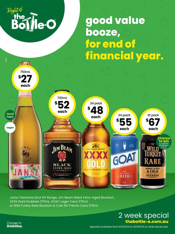 The Bottle-O catalogue | Good Value Booze, For End Of Financial Year 10/06 | 10/06/2024 - 23/06/2024