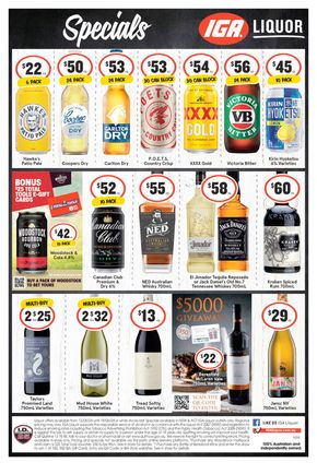 Liquor offers in Manilla NSW | Weekly Specials in IGA Liquor | 12/06/2024 - 18/06/2024