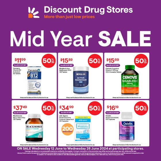 Discount Drug Stores catalogue in O'Connor ACT | Mid Year Sale | 12/06/2024 - 26/06/2024