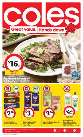 Coles catalogue in Willoughby NSW | Great Value. Hands Down. - 19th June | 19/06/2024 - 25/06/2024