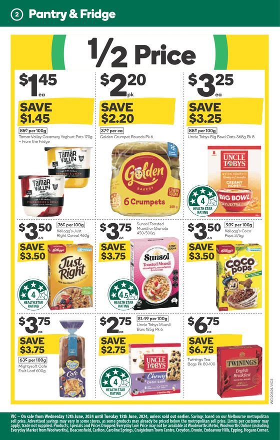 Woolworths catalogue in Yarra Junction VIC | Weekly Specials - 12/06 | 12/06/2024 - 18/06/2024