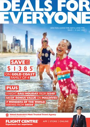 Travel & Outdoor offers in Weston Creek ACT | July 2024 in Flight Centre | 01/07/2024 - 31/07/2024