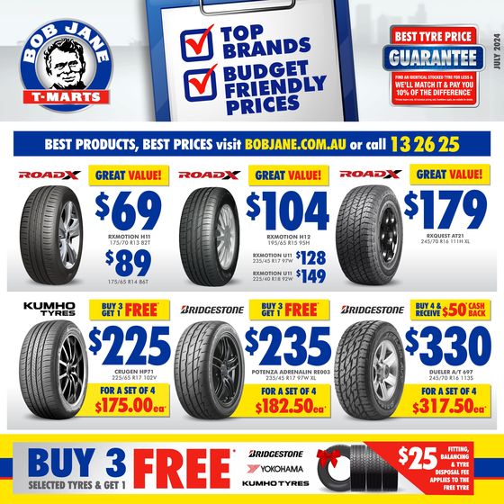 Bob Jane T-Marts catalogue in Townsville QLD | Top Brands Budget Friendly Prices - July 2024 | 01/07/2024 - 31/07/2024