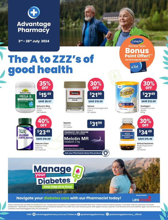 Advantage Pharmacy catalogue in Sale VIC | The A's To ZZZ's Of Good Health | 03/07/2024 - 28/07/2024