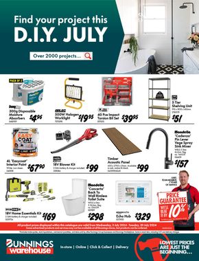 Bunnings Warehouse catalogue in Melbourne VIC | Find Your Project This D.I.Y. July | 03/07/2024 - 30/07/2024