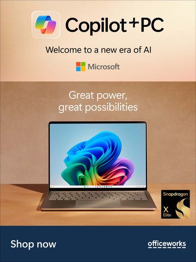 Microsoft catalogue in Pakenham VIC | Copilot+ PC (Officeworks) | 01/09/2024 - 30/09/2024