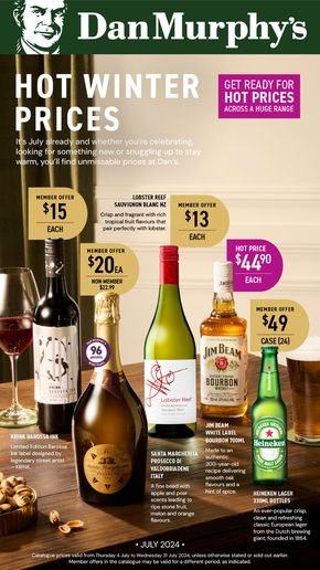 Liquor offers in Canberra ACT | Hot Winter Prices in Dan Murphy's | 04/07/2024 - 31/07/2024