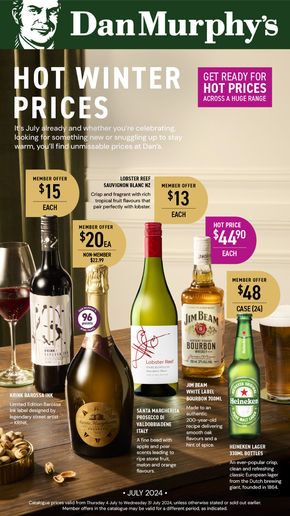 Liquor offers in Hobart TAS | Hot Winter Prices in Dan Murphy's | 04/07/2024 - 31/07/2024