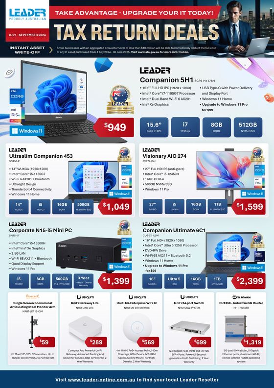 Leader Computers catalogue in Victor Harbor SA | Tax Return Deals | 05/07/2024 - 30/09/2024