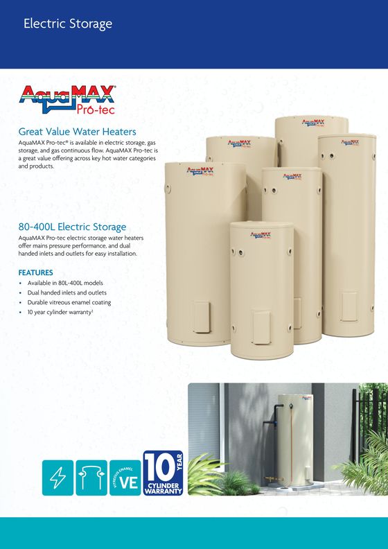 Plumbing Plus catalogue | AquaMAX Pro-tec Range Brochure | 12/07/2024 - 31/12/2024