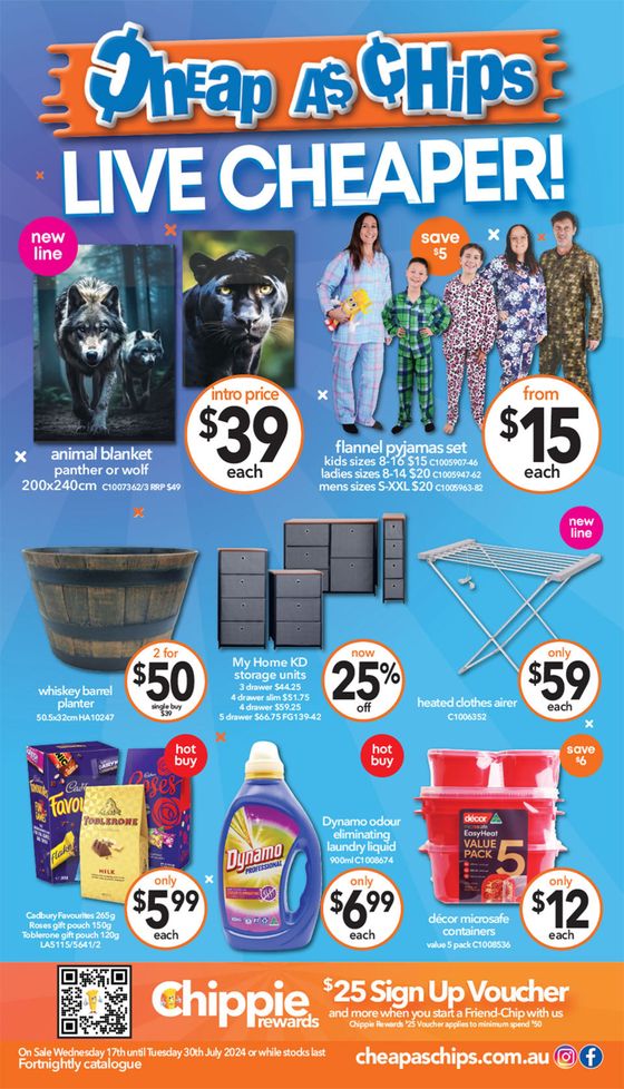 Cheap As Chips catalogue in Wagga Wagga NSW | Live Cheaper! | 17/07/2024 - 30/07/2024