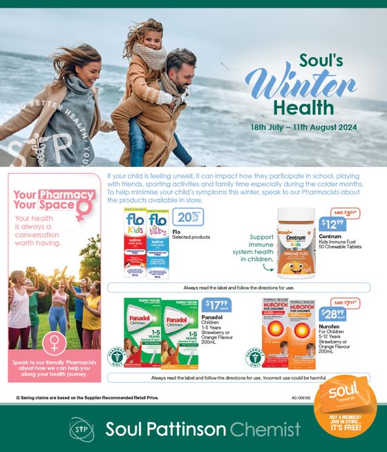 Soul Pattinson Chemist catalogue | Soul Winter Health | 18/07/2024 - 11/08/2024