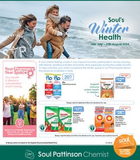 Health & Beauty offers in Perth WA | Soul Winter Health in Soul Pattinson Chemist | 18/07/2024 - 11/08/2024