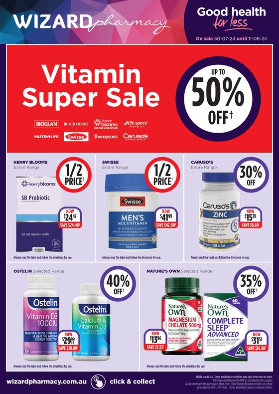 Wizard Pharmacy catalogue | Vitamin Super Sale | 30/07/2024 - 11/08/2024