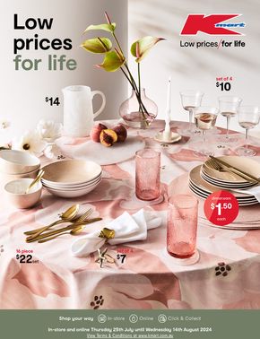 Kmart catalogue in Thuringowa QLD | August Living - Low prices for life | 25/07/2024 - 14/08/2024
