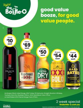 The Bottle-O catalogue in Wangaratta VIC | Good Value Booze, For Good Value People 22/07 | 22/07/2024 - 04/08/2024