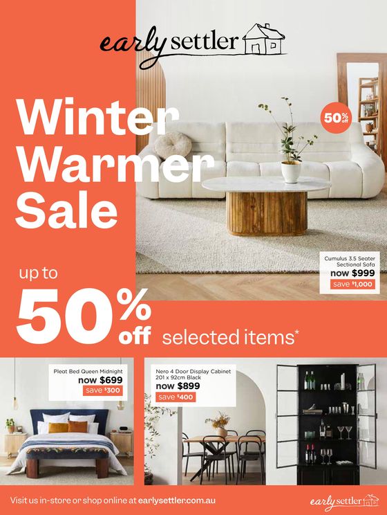 Early Settler catalogue | Winter Warmer Sale | 22/07/2024 - 18/08/2024