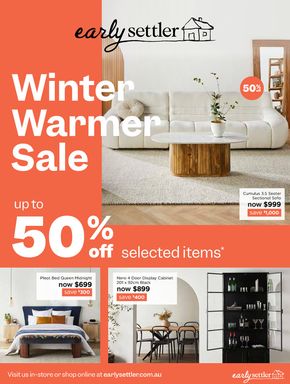 Home Furnishings offers in Adelaide SA | Winter Warmer Sale in Early Settler | 22/07/2024 - 18/08/2024
