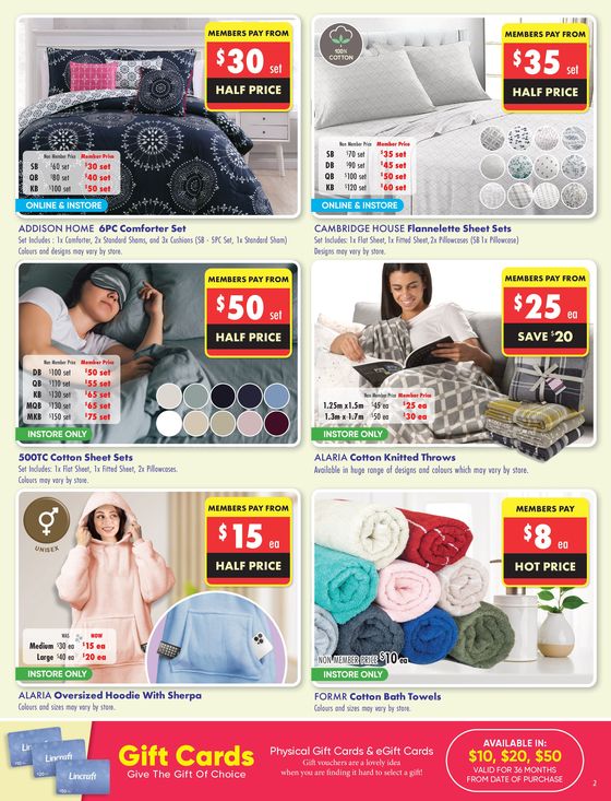 Lincraft catalogue | Half Price Fabric Sale | 22/07/2024 - 04/08/2024