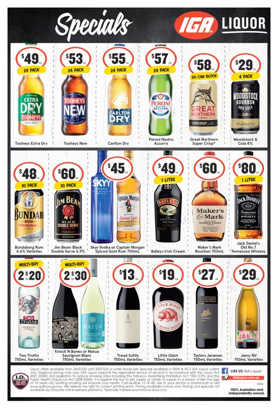 IGA Liquor catalogue in Newcastle NSW | Weekly Specials | 24/07/2024 - 30/07/2024