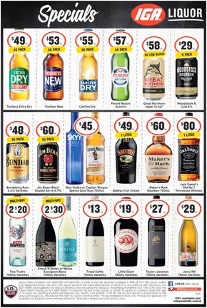 Liquor offers in Newcastle NSW | Weekly Specials in IGA Liquor | 24/07/2024 - 30/07/2024