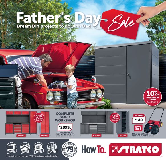 Stratco catalogue in Melbourne VIC | Father's Day Sale  | 26/07/2024 - 29/08/2024