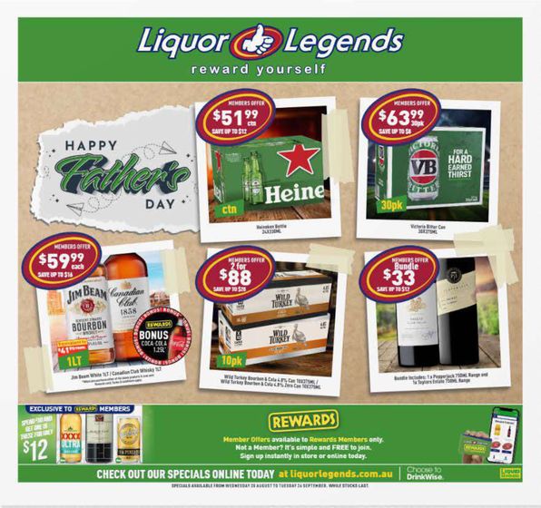 Liquor Legends catalogue in Jacobs Well QLD | Happy Father's Day | 28/08/2024 - 24/09/2024