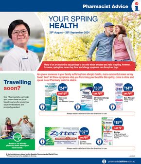 Health & Beauty offers in Shoal Bay NSW | Your Spring Health in Pharmacist Advice | 29/08/2024 - 29/09/2024