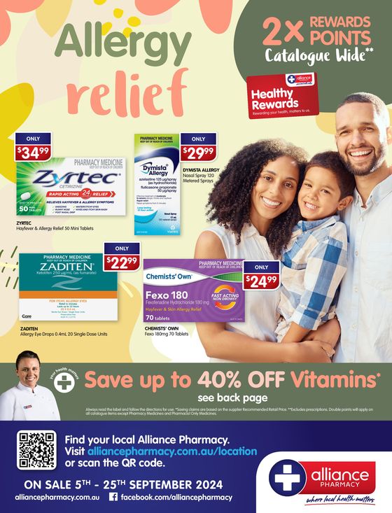 Alliance Pharmacy catalogue in Melbourne VIC | Allergy Relief | 06/09/2024 - 25/09/2024