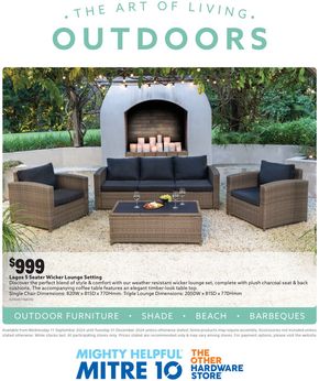 Hardware & Auto offers in Rutherglen VIC | The Art Of Living Outdoors in Mitre 10 | 11/09/2024 - 31/12/2024