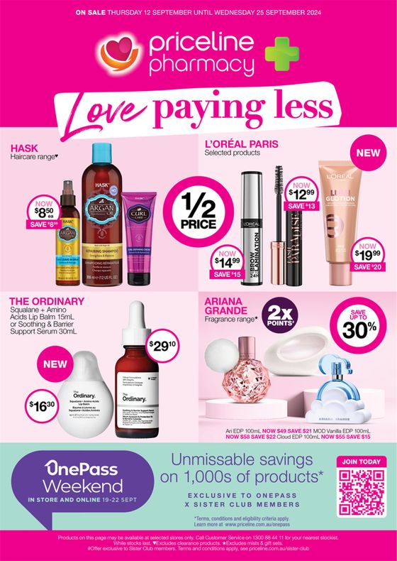 Priceline catalogue in Goolwa SA | Love Paying Less | 12/09/2024 - 25/09/2024