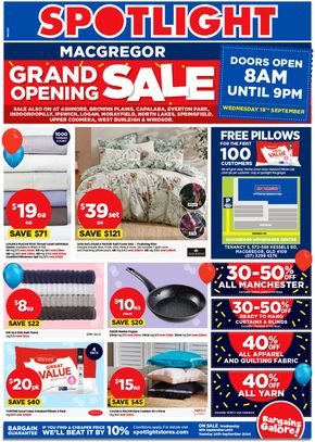 Spotlight catalogue in Knox VIC | MacGregor Grand Opening Sale | 18/09/2024 - 24/09/2024