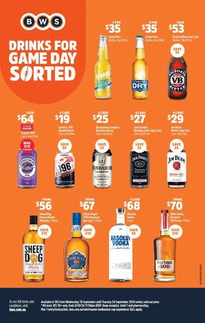 Liquor offers in Burnie TAS | Weekly Specials in BWS | 18/09/2024 - 24/09/2024