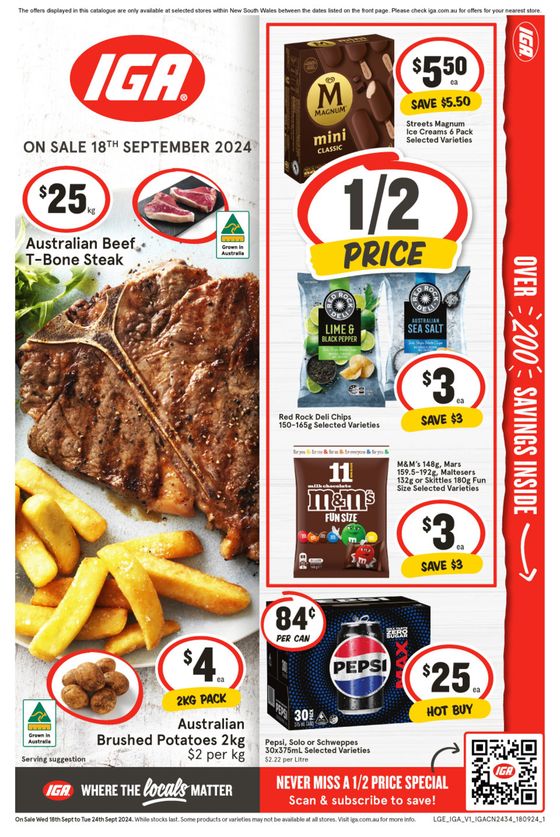 IGA catalogue in Brunswick Heads NSW | IGA 18/09 | 18/09/2024 - 24/09/2024