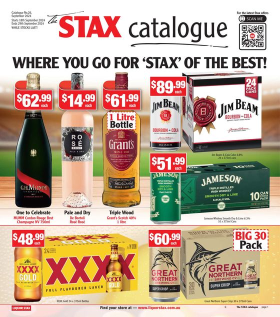 Liquor Stax catalogue in Bundaberg QLD | Weekly Specials | 19/09/2024 - 29/09/2024