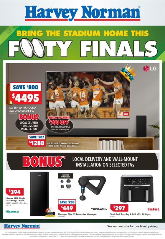 Harvey Norman catalogue in Innisfail QLD | Footy Finals | 20/09/2024 - 30/09/2024