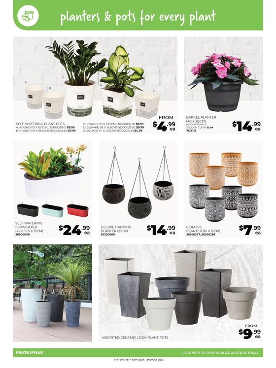 Prices Plus catalogue in Atherton QLD | Everything You Need For Spring | 20/09/2024 - 02/10/2024