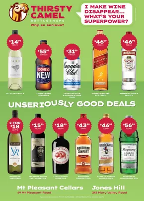 Thirsty Camel catalogue in Gympie QLD | I make Wine disappear... What’s your Superpower? | 14/10/2024 - 27/10/2024