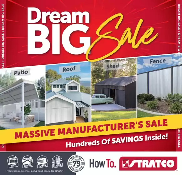 Stratco catalogue in Perth WA | Dream Big Sale | 27/09/2024 - 31/10/2024