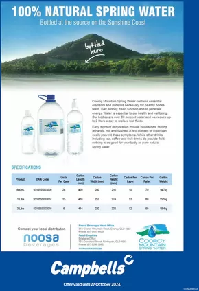 Groceries offers in Mackay QLD | Cooroy Mountain Spring Water Flyer in Campbells | 30/09/2024 - 27/10/2024