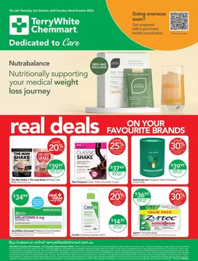 TerryWhite Chemmart catalogue in Murray Bridge SA | Real Deals On Your Favourite Brands | 03/10/2024 - 22/10/2024