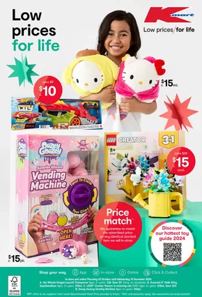 Department Stores offers in Bunbury WA | XMAS TOYS - Low prices for life in Kmart | 24/10/2024 - 13/11/2024