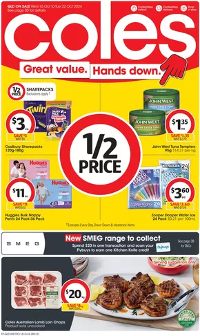 Coles catalogue in Gold Coast QLD | Great Value. Hands Down. - 16th October | 16/10/2024 - 22/10/2024