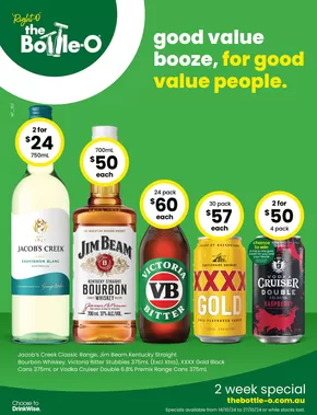 The Bottle-O catalogue in Katherine NT | Good Value Booze, For Good Value People 14/10 | 14/10/2024 - 27/10/2024